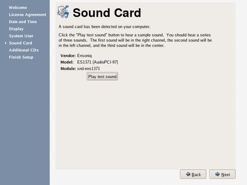 
	    Sound card screen.
	  